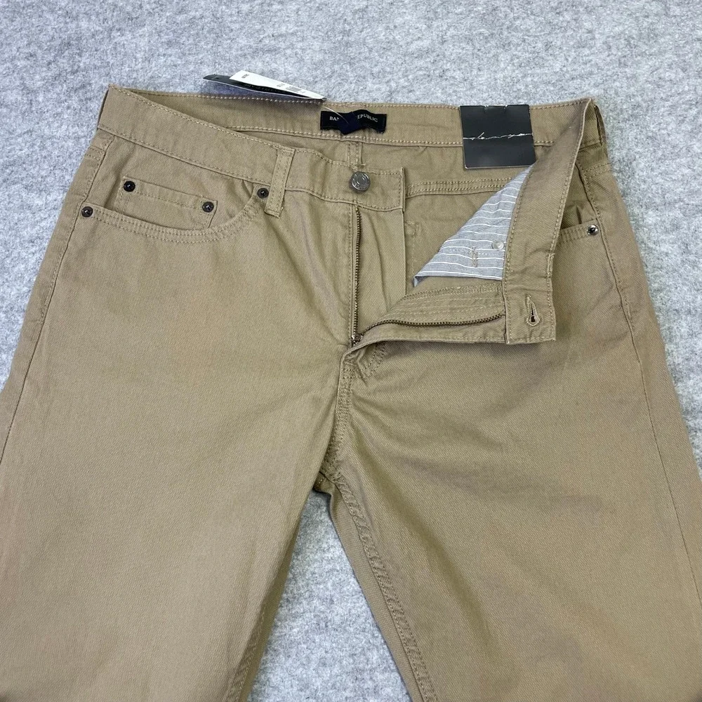 NEW Banana Republic Slim Fit Khaki Tan Textured Pants 31x30 Casual Travel